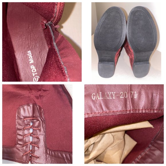 🥳🥳2xHP🥳🥳Over The Knee Vegan Brown Soft Suede Boots Women's 7.6 - Picture 6 of 11